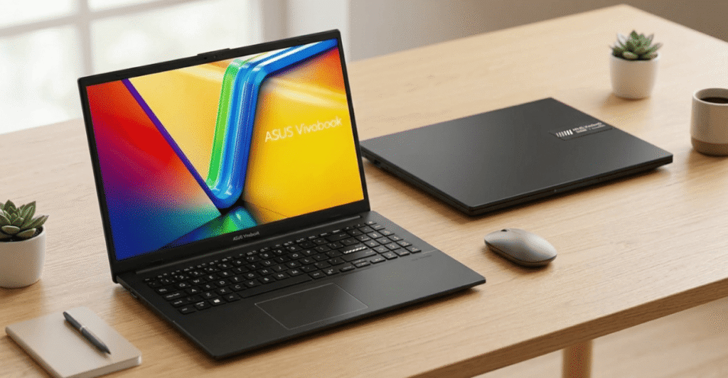 Design do notebook ASUS VivoBook Go 15