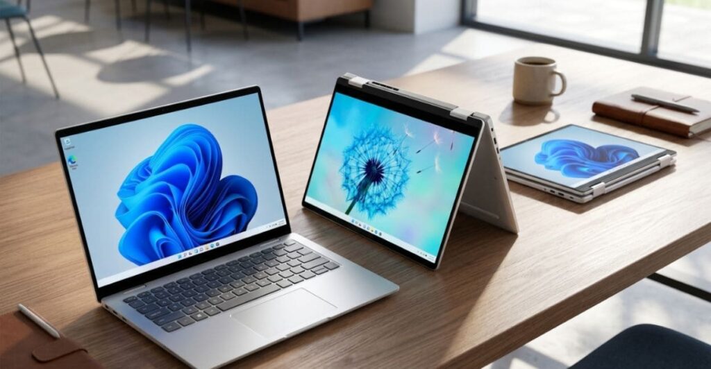Dell Inspiron 14 2 em 1 em modo notebook, tenda e tablet