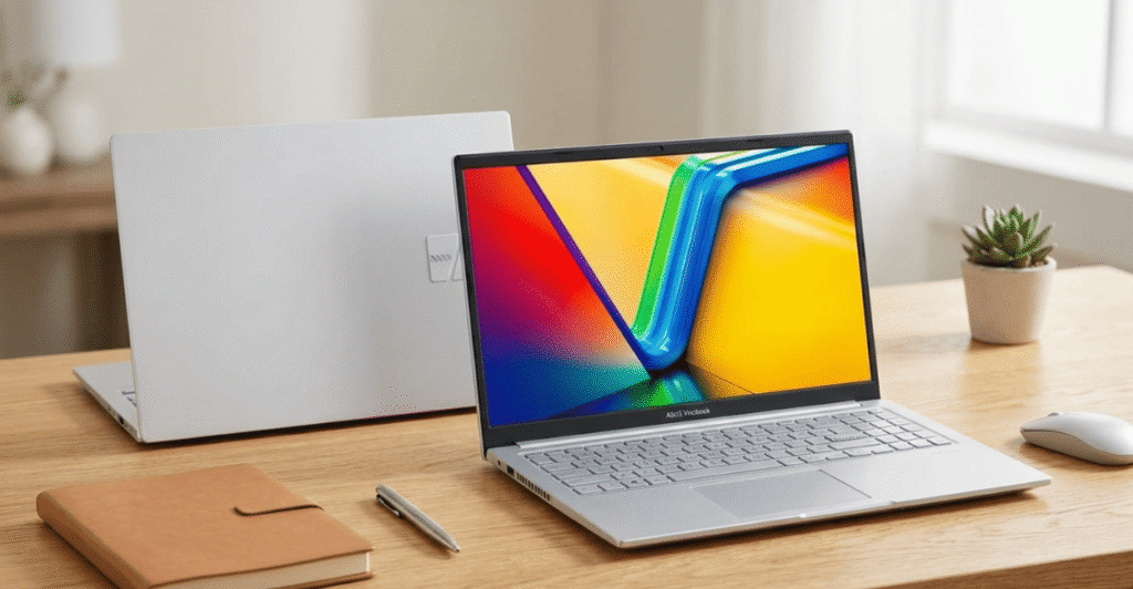 ASUS Vivobook 15 utilizado para home office e estudos