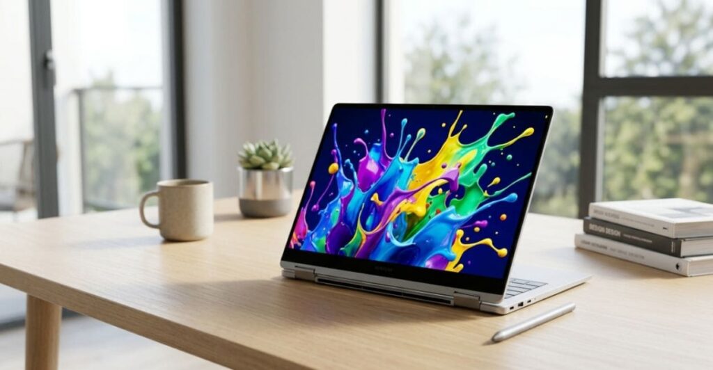 Samsung Galaxy Book4 Pro 360 com S Pen para produtividade e criatividade