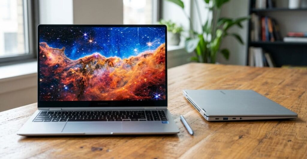 Tela AMOLED 3K do Samsung Galaxy Book4 Pro 360