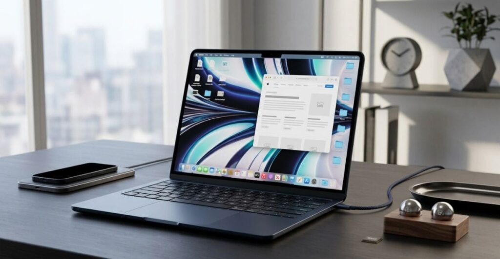 Tela Liquid Retina do MacBook Air M2 com alta qualidade de imagem
