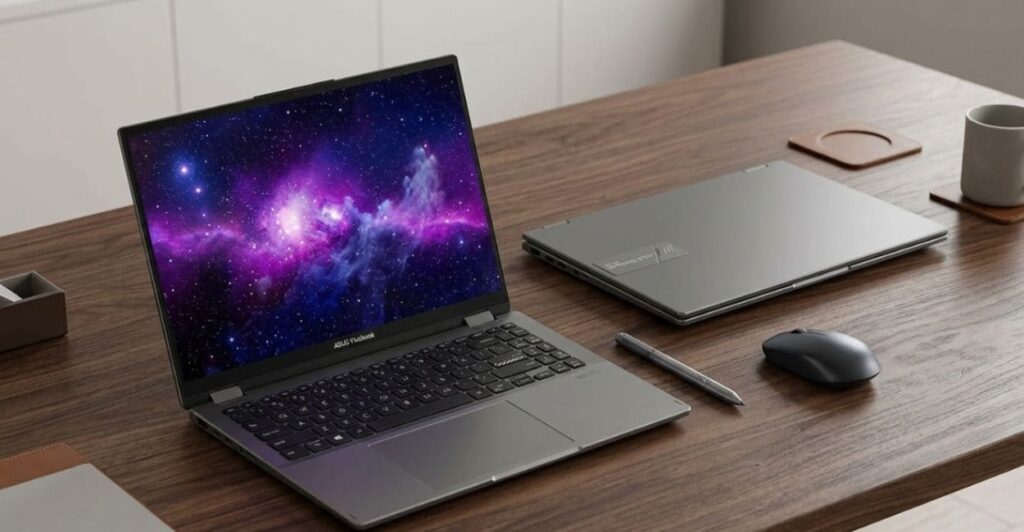 ASUS Vivobook Flip 14 com caneta stylus incluída e mouse sem fio