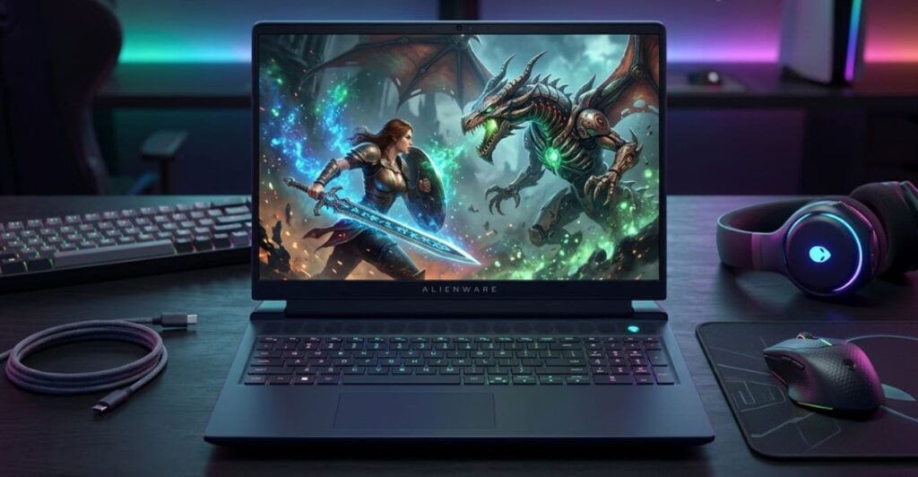 Notebook Gamer Alienware 16 com tela imersiva para jogos