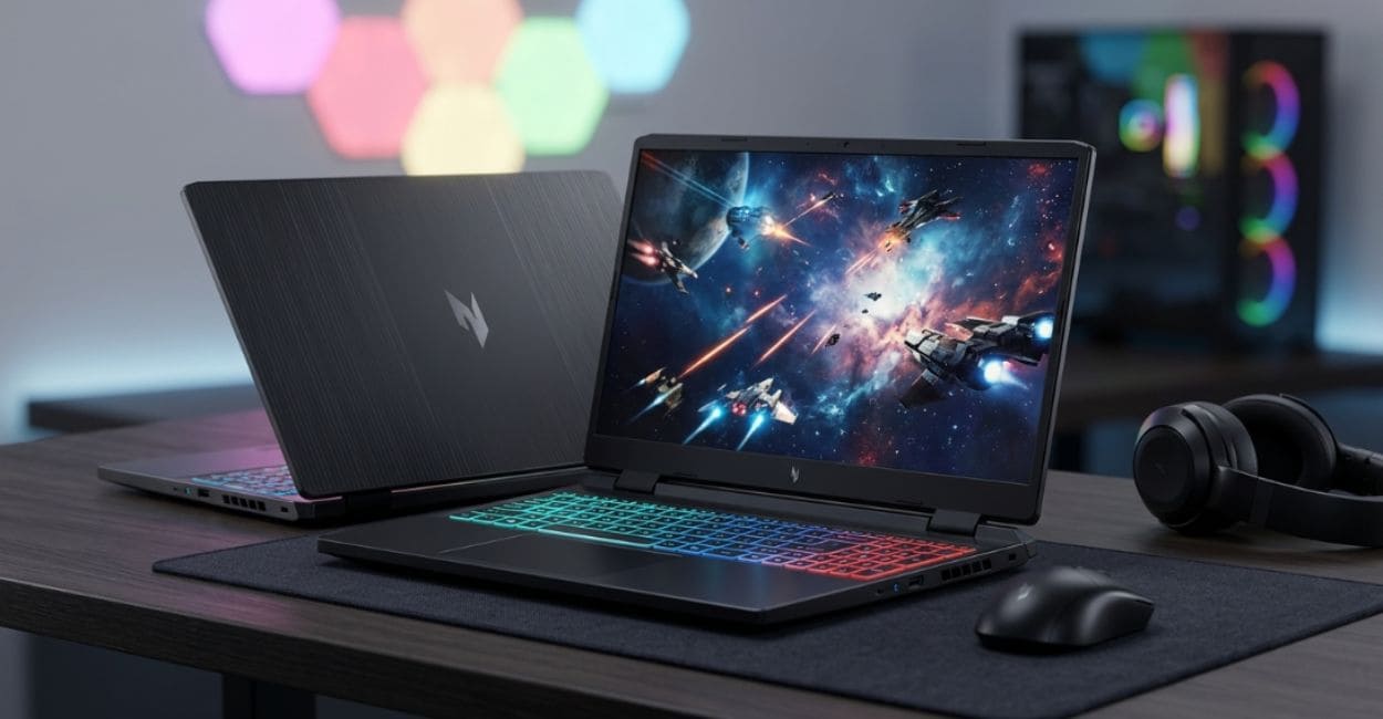 Teclado retroiluminado RGB do Acer Nitro V15 ANV15-52-56PD em destaque